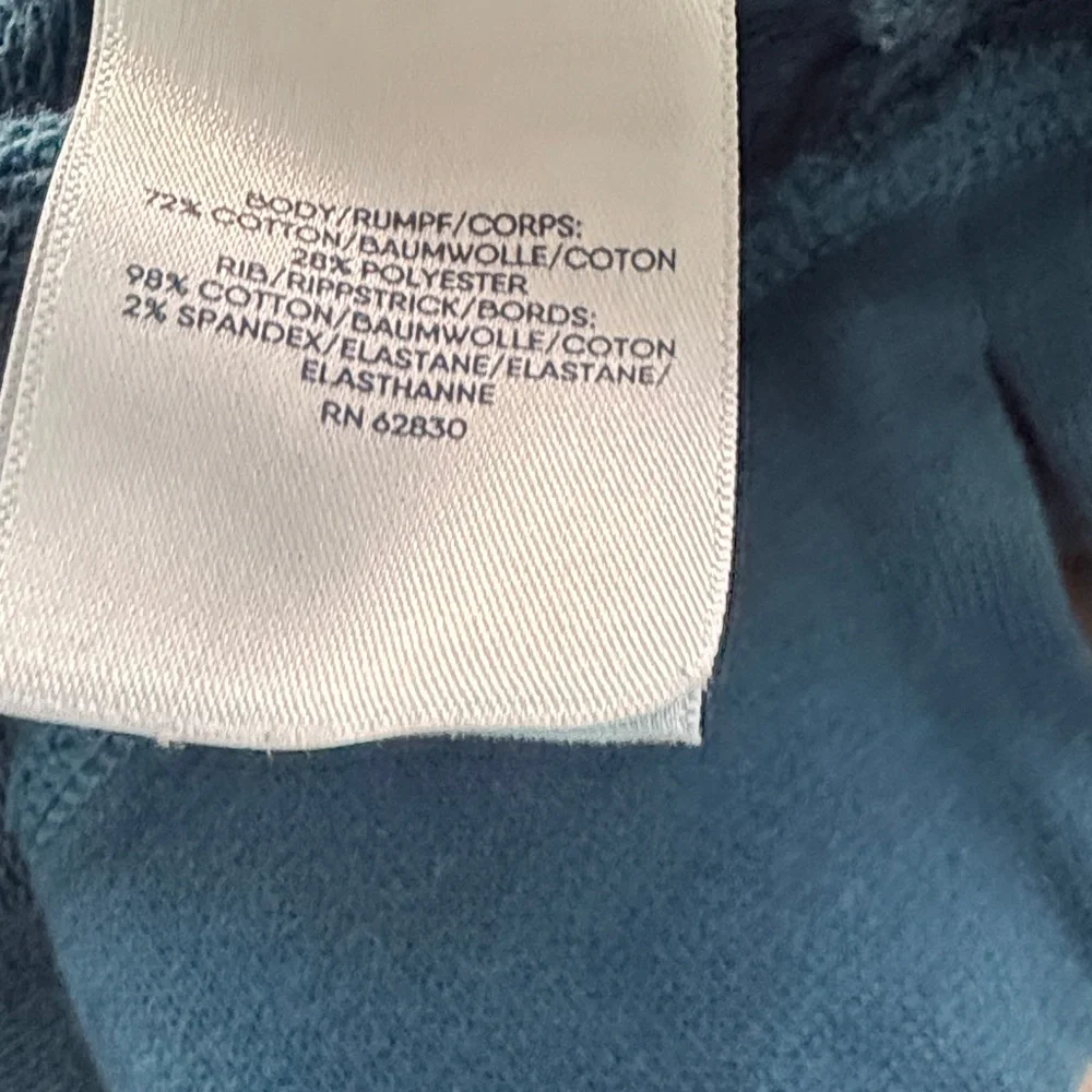 Lands' End Serious Sweats collection Teal Ombre Sweatshirt - Picture 7 of 7